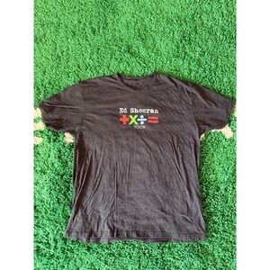 Ed Sheeran Tour T Shirt '+ = ÷ x' Concert Merch Graphic Tee Dark Grey Size L
